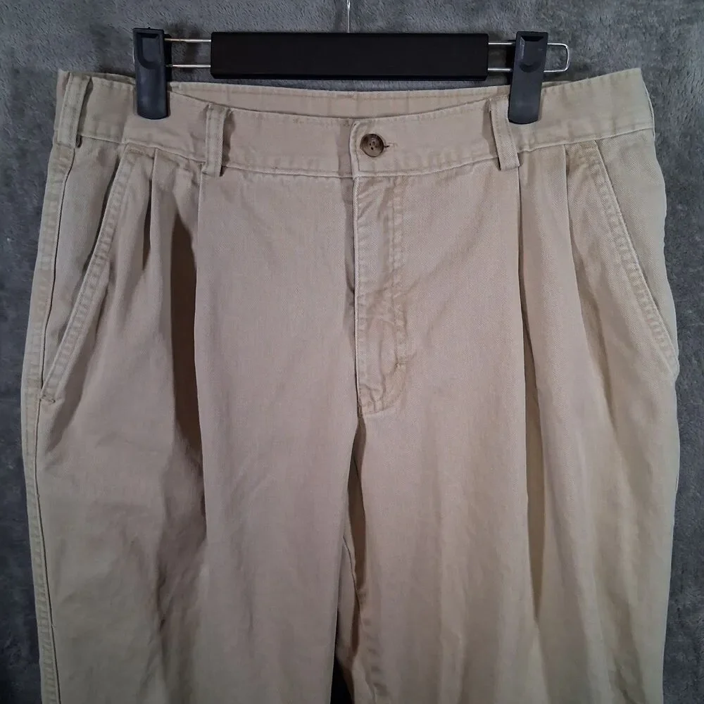 Woolrich Khaki Pants Mens 31x30‎ Khaki Beige Straight Fit Vtg 90s Casual Preppy